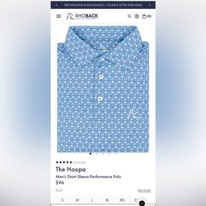 Rhoback Men’s Short Sleeve Performance Polo • Size Large • EUC (worn once!)